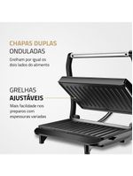 Sanduicheira E Grill Mondial Press Antiaderente Preto-inox 127 V