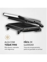 Sanduicheira E Grill Mondial Press Antiaderente Preto-inox 127 V