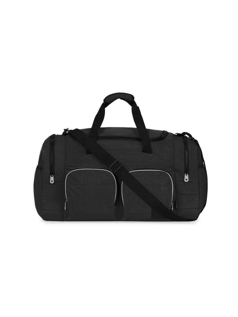 Bolsa de viagem color block bolso duplo frontal preta