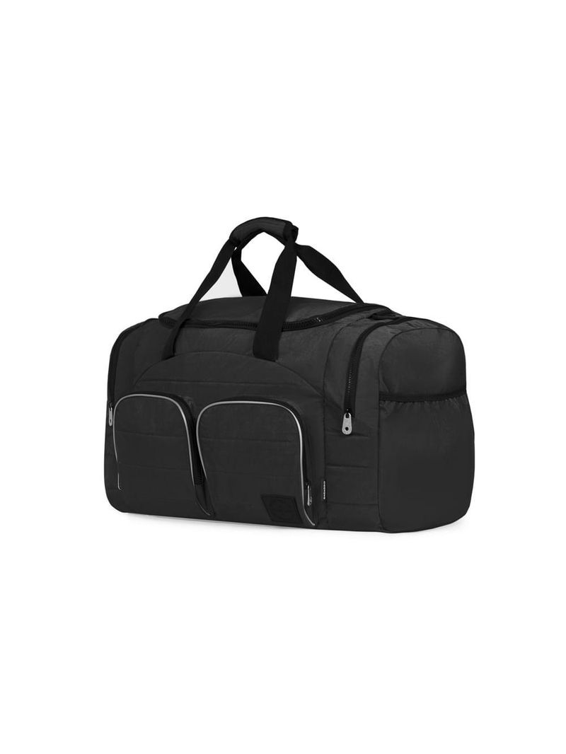 Bolsa de viagem color block bolso duplo frontal preta