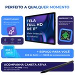 Tablet Positivo Vision TAB 11 com Capa Teclado e Caneta 4GB RAM 128GB 4G 11” Full HD Octa-Core - Preto