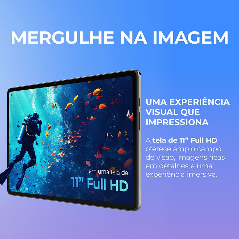 Tablet Positivo Vision TAB 11 com Capa Teclado e Caneta 4GB RAM 128GB 4G 11” Full HD Octa-Core - Preto