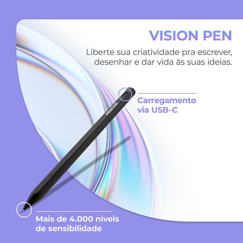 Tablet Positivo Vision TAB 11 com Capa e Caneta 4GB RAM 128GB 4G Tela 11” Full HD Octa-Core - Preto