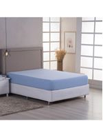 Lençol De Baixo Minimal Queen Avulso Com Elástico 01 Peça Malha 100% Algodão - Azul Claro