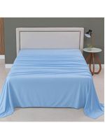 Lençol De Cima Avulso Minimal Liso Casal 01 Peça Malha 100% Algodão - Azul Claro