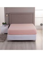 Lençol De Baixo Minimal Casal Avulso Com Elástico 01 Peça Malha 100% Algodão - Salmão