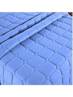 Kit Cobre Leito Colcha Minimal King 3 Peças Malha 100% Algodão - Azul Claro