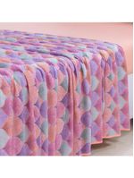 Lençol De Cima Avulso Luar Estampado Casal 01 Peça Malha 100% Algodão - Salmão Geométrico