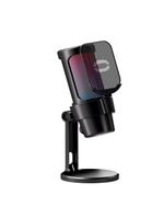 Microfone Gamer Condensador Rgb Alta Sensibilidade Preto