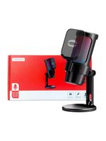 Microfone Gamer Condensador Rgb Alta Sensibilidade Preto