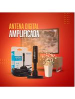 Antena Digital Portátil Amplificada 5 Metros Interna Externa