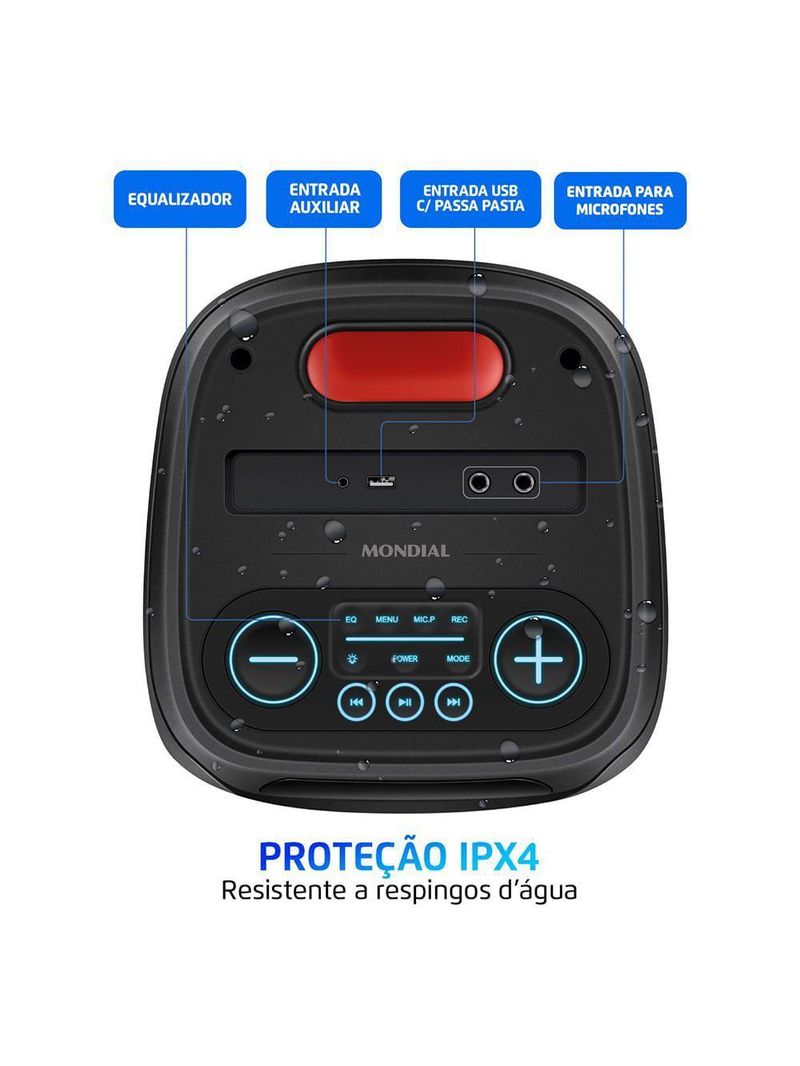 Party Box XSound Mondial Preto 800W PBX-800 Party Box PBX-800 Bivolt