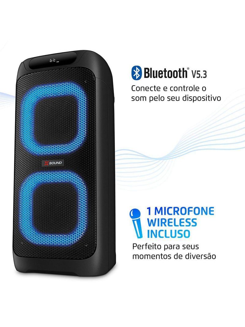Party Box XSound Mondial Preto 800W PBX-800 Party Box PBX-800 Bivolt