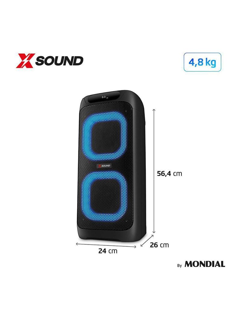Party Box XSound Mondial Preto 800W PBX-800 Party Box PBX-800 Bivolt