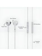 Fone Com Fio Usb-c Branco Microfone Cancelamento De Ruído - áudio Cristalino E Graves Profundos