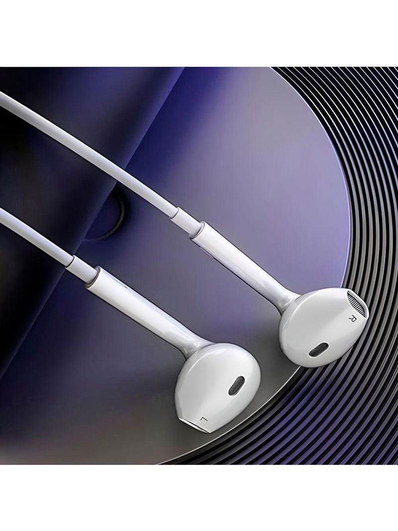 Fone Com Fio Usb-c Branco Microfone Cancelamento De Ruído - áudio Cristalino E Graves Profundos
