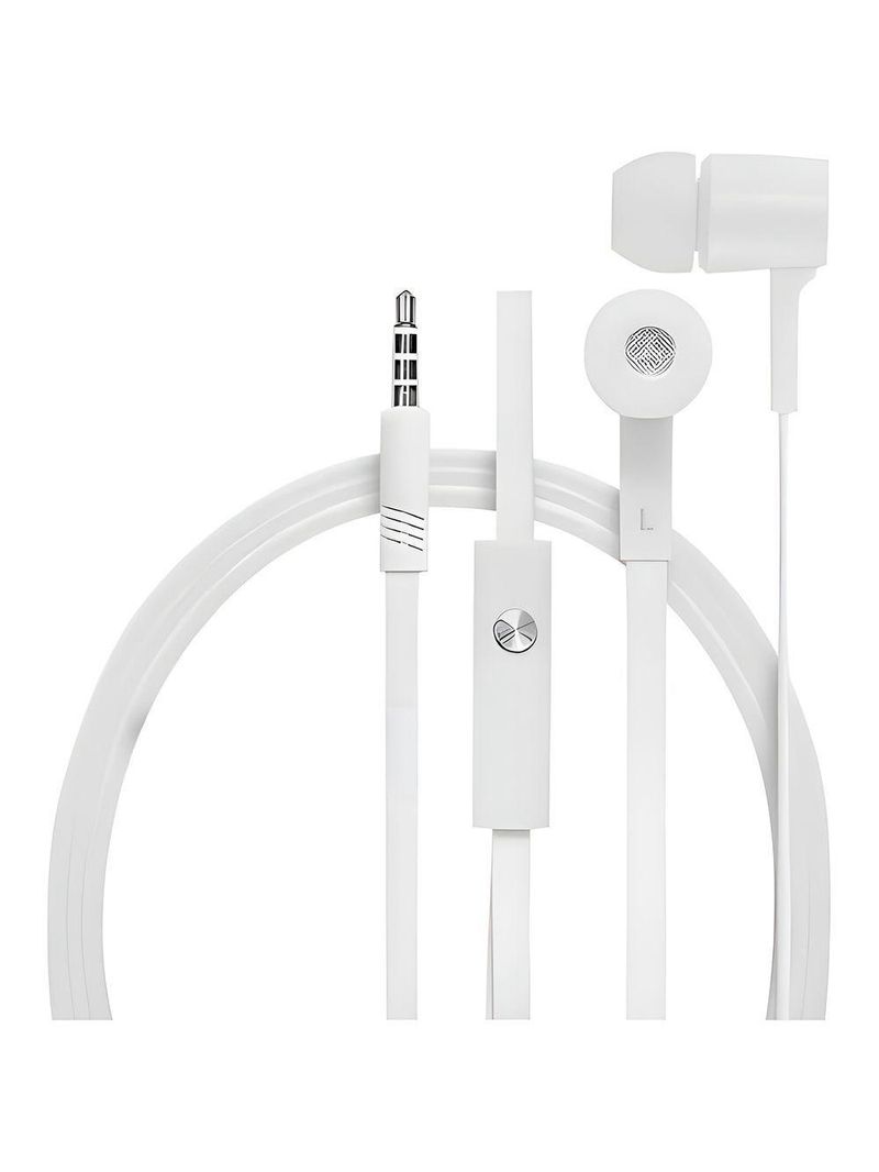 Fone Intra-auricular Microfone Anti-ruído Com Fio branco