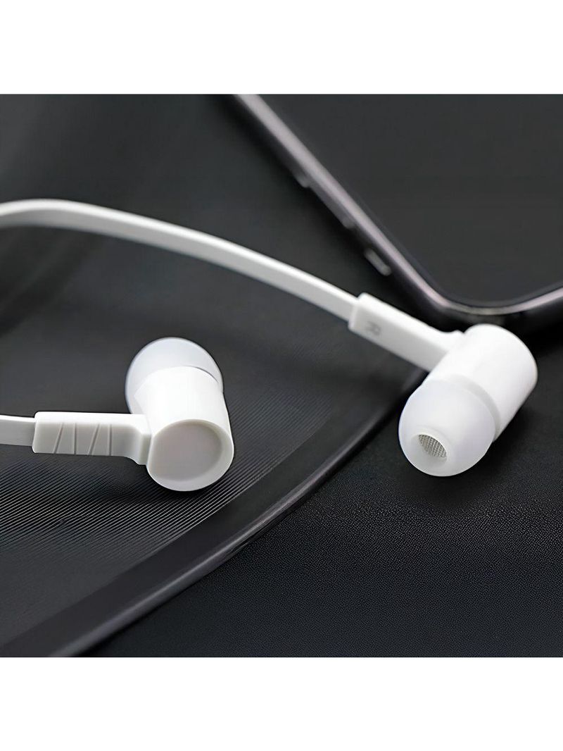 Fone Intra-auricular Microfone Anti-ruído Com Fio branco