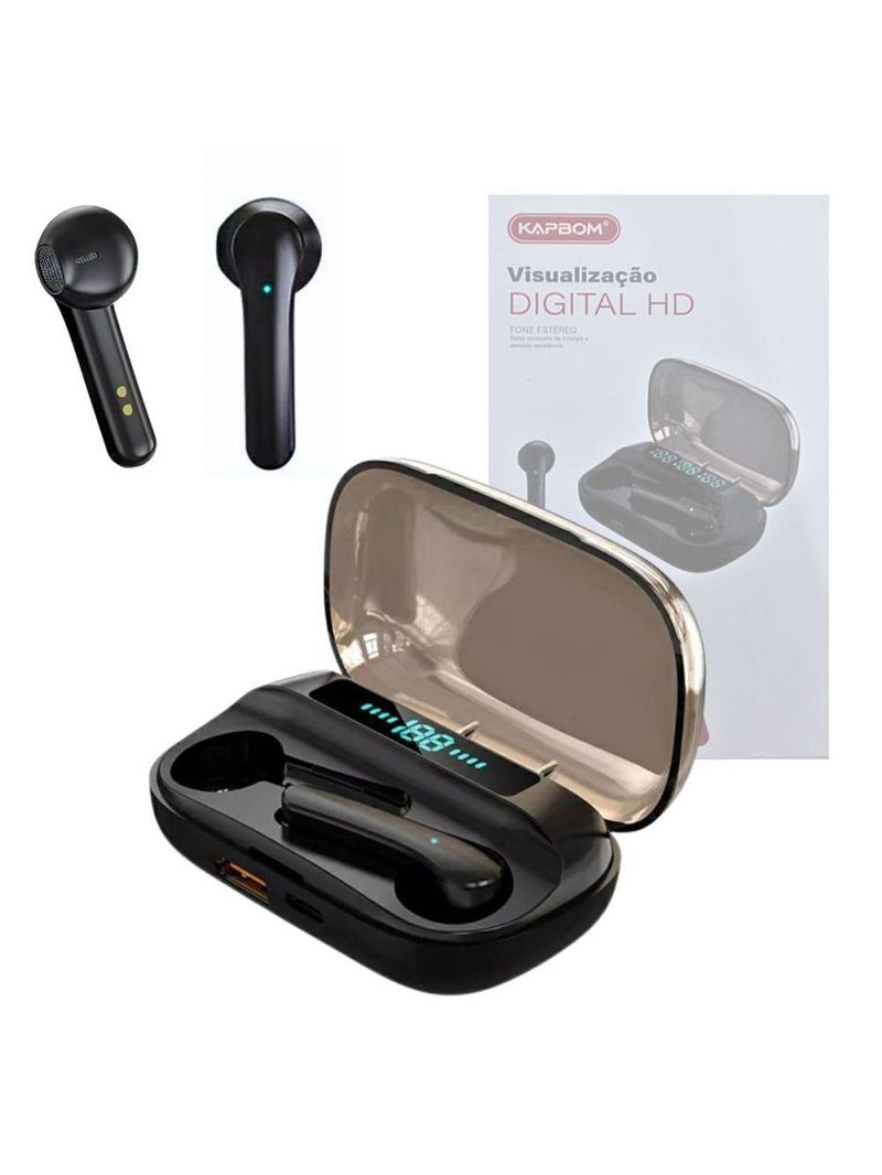 Fone De Ouvido Intra Auricular Bluetooth Com Case