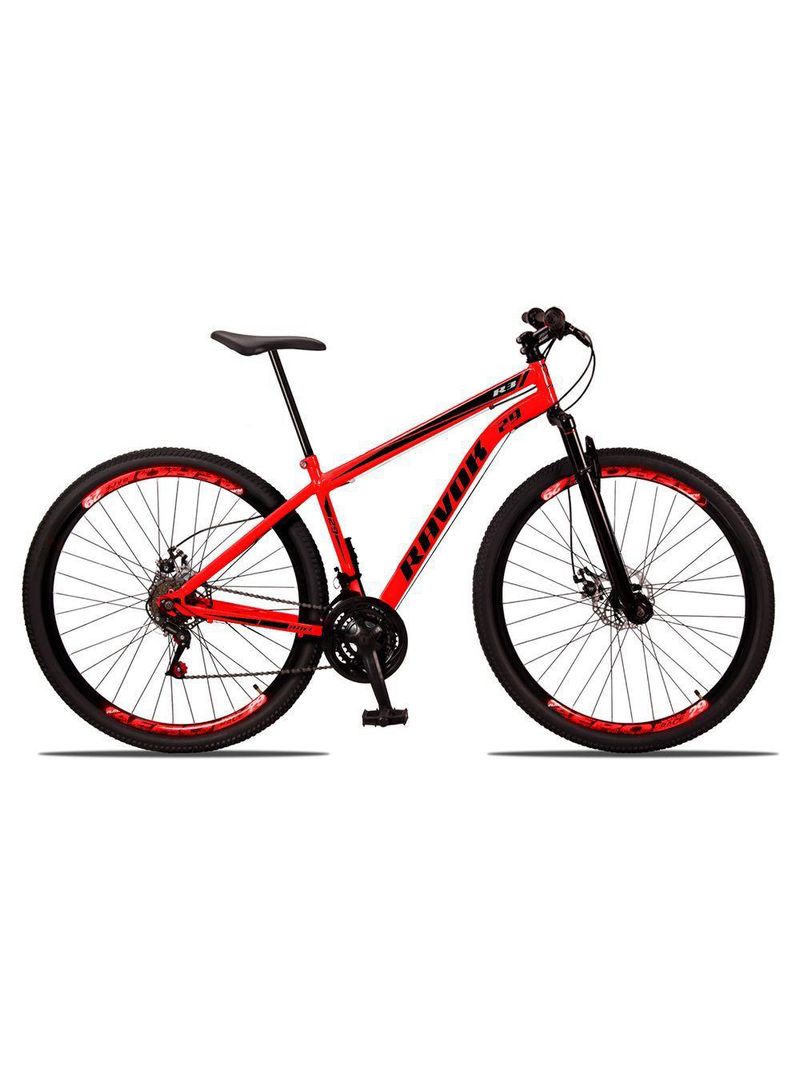 Bicicleta Aro 29 Suspensão Shimano Bike 21 Marchas Aço Vermelho Ferrari