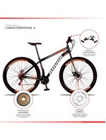 Bicicleta Aro 29 Bike Aço 21 Marchas Velocidades Freio A Disco Cor:laranja