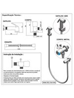 Chuveirinho Ducha Higiênica Gatilho Metal Cromado 1/4 Volta