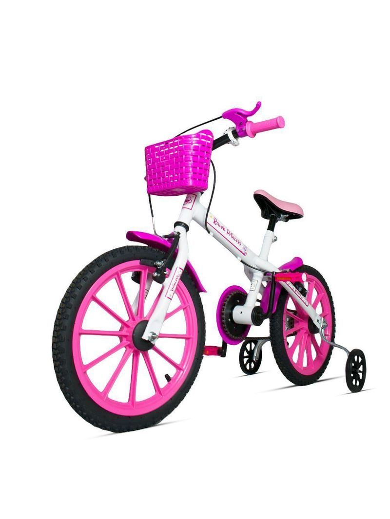 Bicicleta Aro 16 Infantil Com Rodinhas E Buzina 3 A 7 Anos Meninos Meninas Rosa