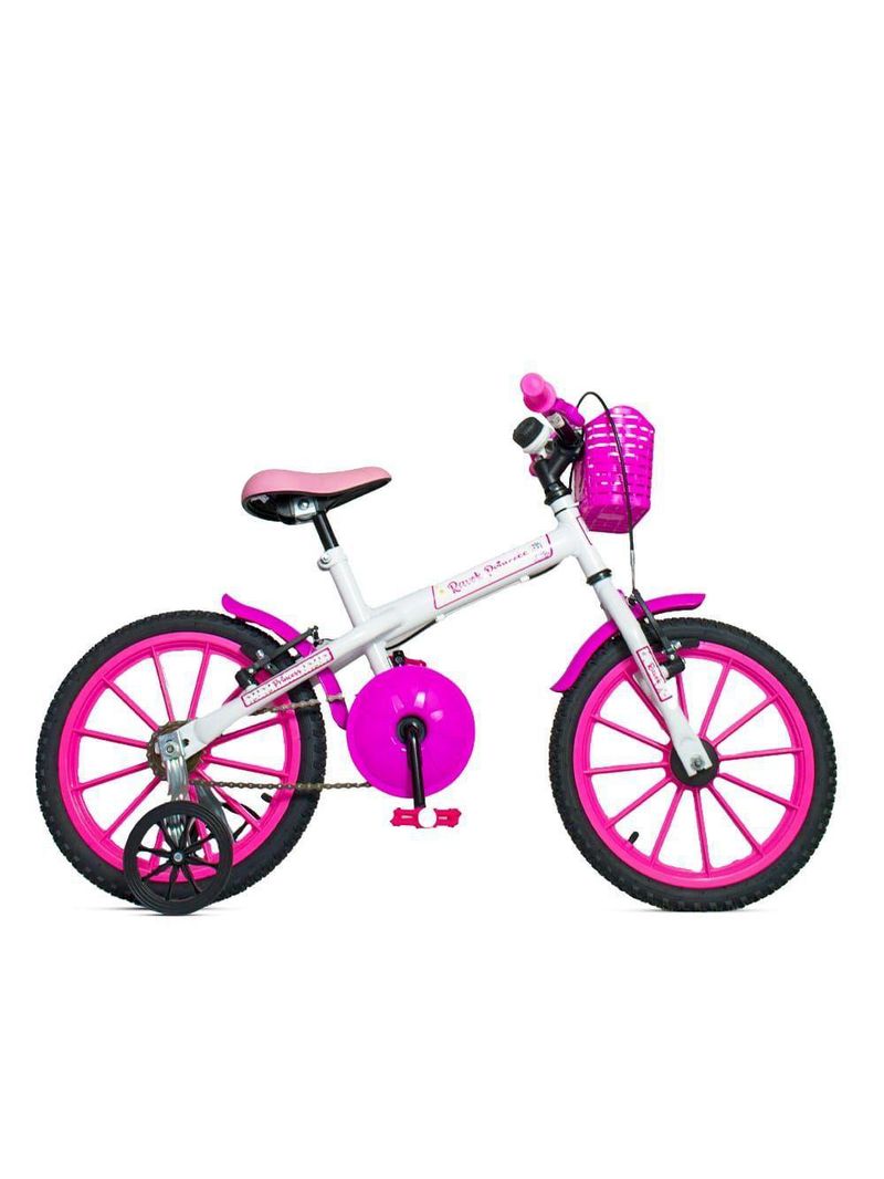 Bicicleta Aro 16 Infantil Com Rodinhas E Buzina 3 A 7 Anos Meninos Meninas Rosa