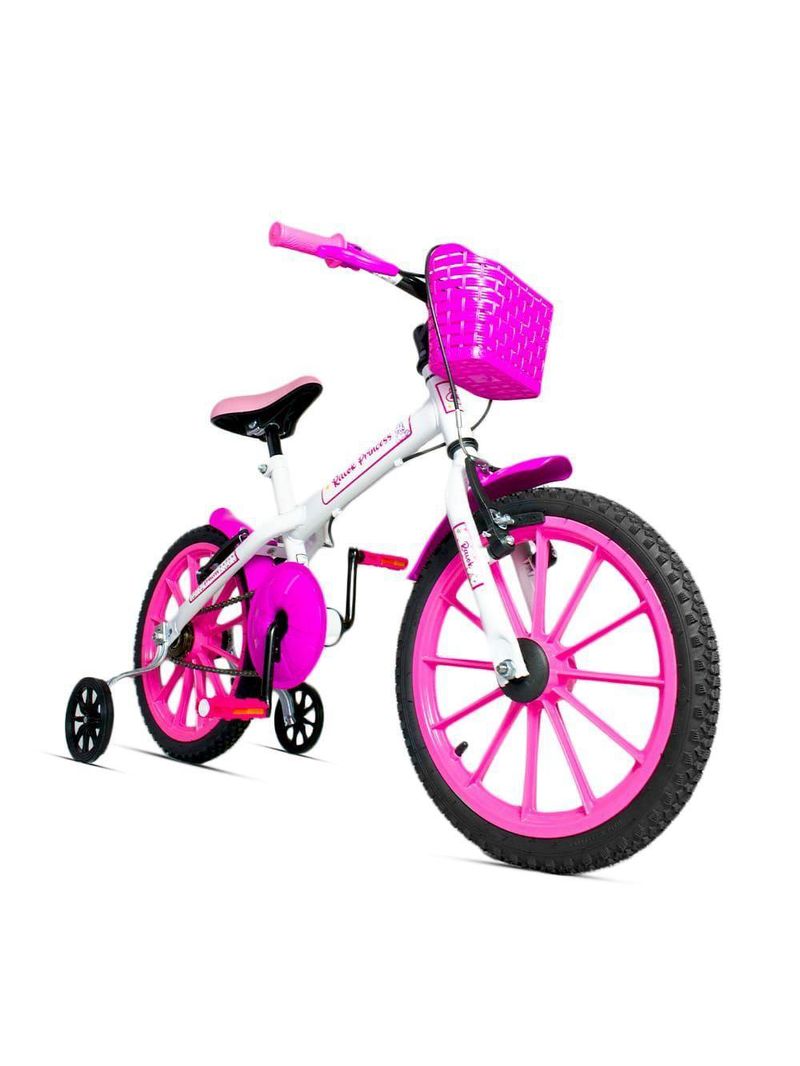 Bicicleta Aro 16 Infantil Com Rodinhas E Buzina 3 A 7 Anos Meninos Meninas Rosa