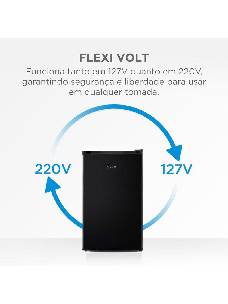 Frigobar Preto 124L Inverter Midea MDRD181FGD303 Bivolt