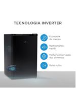Frigobar Preto 124L Inverter Midea MDRD181FGD303 Bivolt