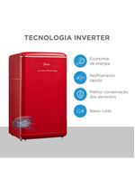 Frigobar Retrô Vermelho 93L Inverter Midea MDRD142RTD323 Bivolt
