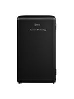 Frigobar Retrô Preto 93L Inverter Bivolt Midea MDRD142RTD303 Bivolt