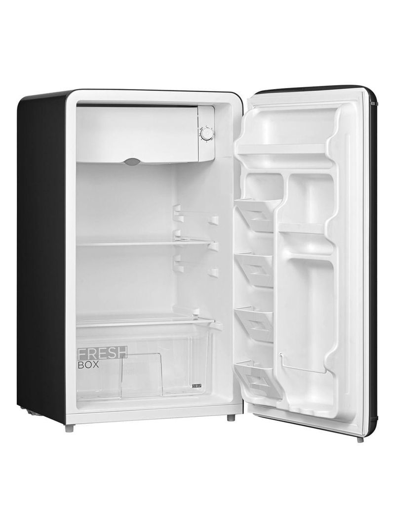 Frigobar Retrô Preto 93L Inverter Bivolt Midea MDRD142RTD303 Bivolt
