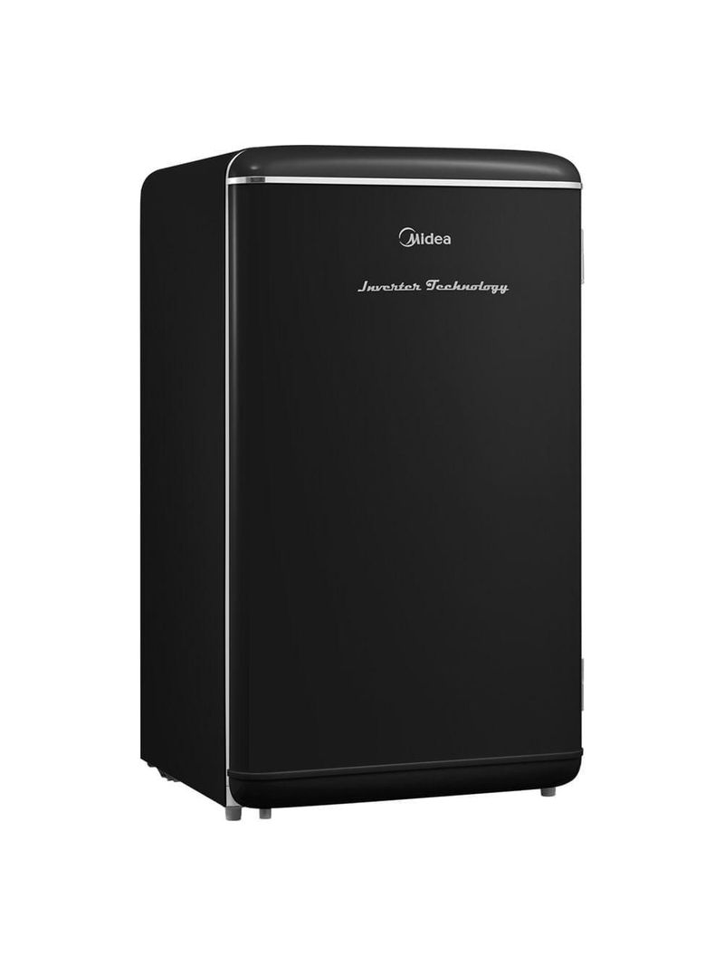 Frigobar Retrô Preto 93L Inverter Bivolt Midea MDRD142RTD303 Bivolt