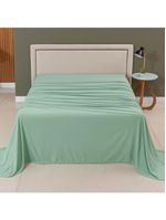 Lençol De Cima Avulso Minimal Liso King 01 Peça Malha 100% Algodão - Verde