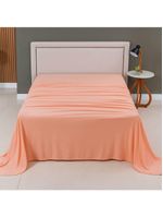 Lençol De Cima Avulso Minimal Liso King 01 Peça Malha 100% Algodão - Salmão