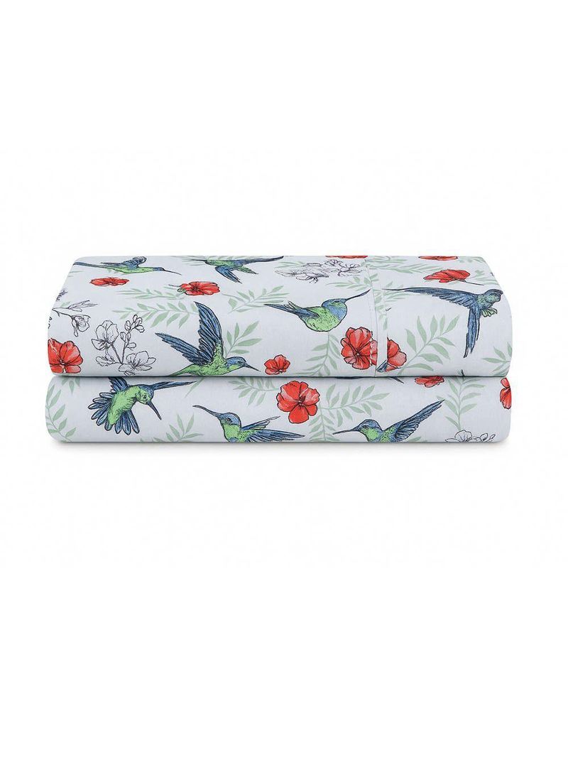Lençol De Cima Avulso Luar Estampado King 01 Peça Malha 100% Algodão - Birds