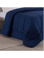 Edredom Bali Liso King 01 Peça Micropercal Dupla Face 400 Fios Macio - Azul Marinho - 100% Poliéster