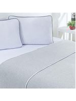 Jogo De Cama Malha Lençol 100% Algodão Urbano 4 Peças Queen Branco-mescla