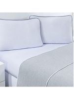 Jogo De Cama Malha Lençol 100% Algodão Urbano 4 Peças Queen Branco-mescla
