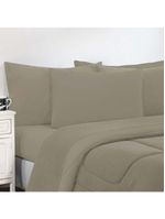 Kit Edredom + Jogo De Lençol 100% Algodão Gran Moratta 7 Peças King Avelã-avelã