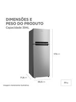 Geladeira Midea Duplex Frost Free Inverter 394L MDRT533EVD501 Prata 110V