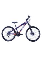 Bicicleta Viking X Tuff 25/30 26 Freio A Disco 21 Velocidades Cambios Importados Roxo Laranja