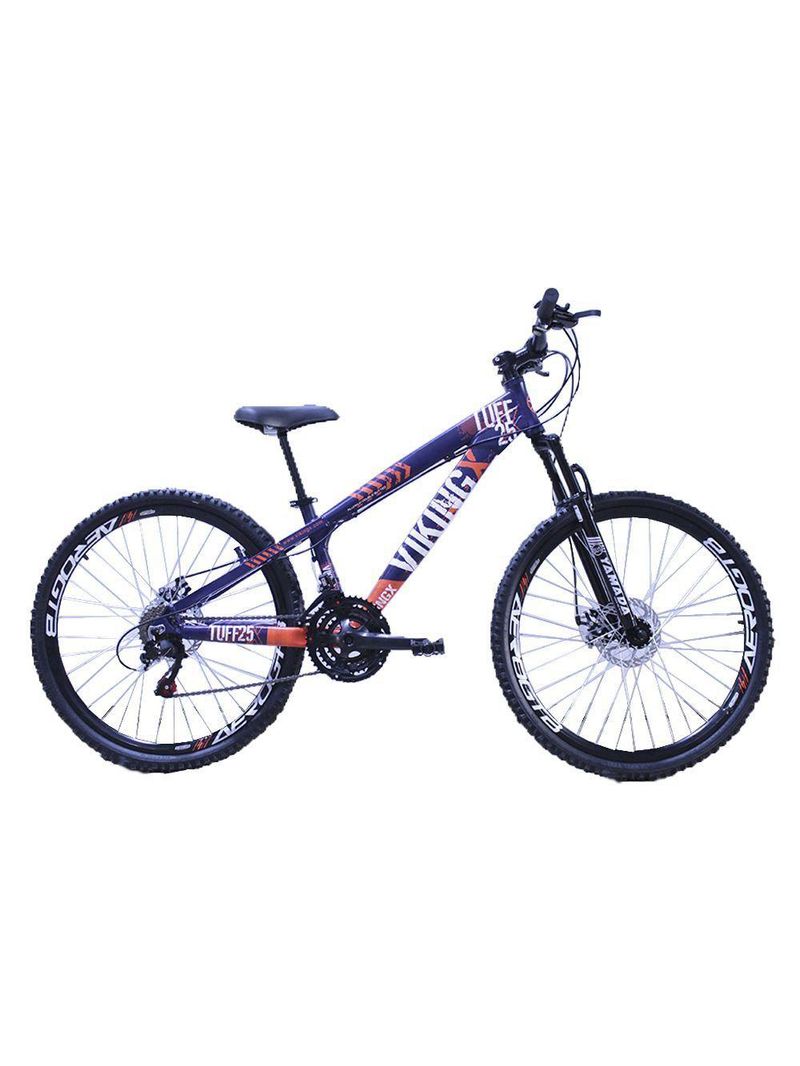Bicicleta Viking X Tuff 25/30 26 Freio A Disco 21 Velocidades Cambios Importados Roxo Laranja