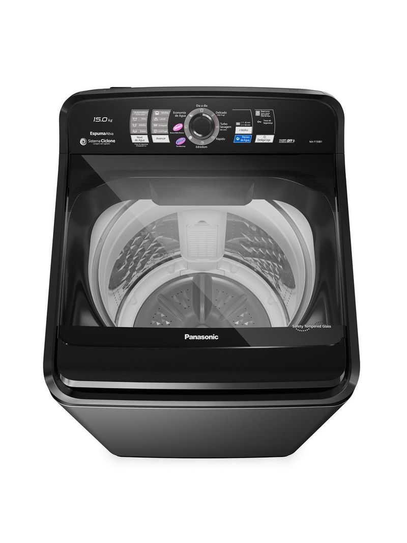 Maquina De Lavar Panasonic 15kg Sistema Ciclone Titânio NA-F150B1TA 110V