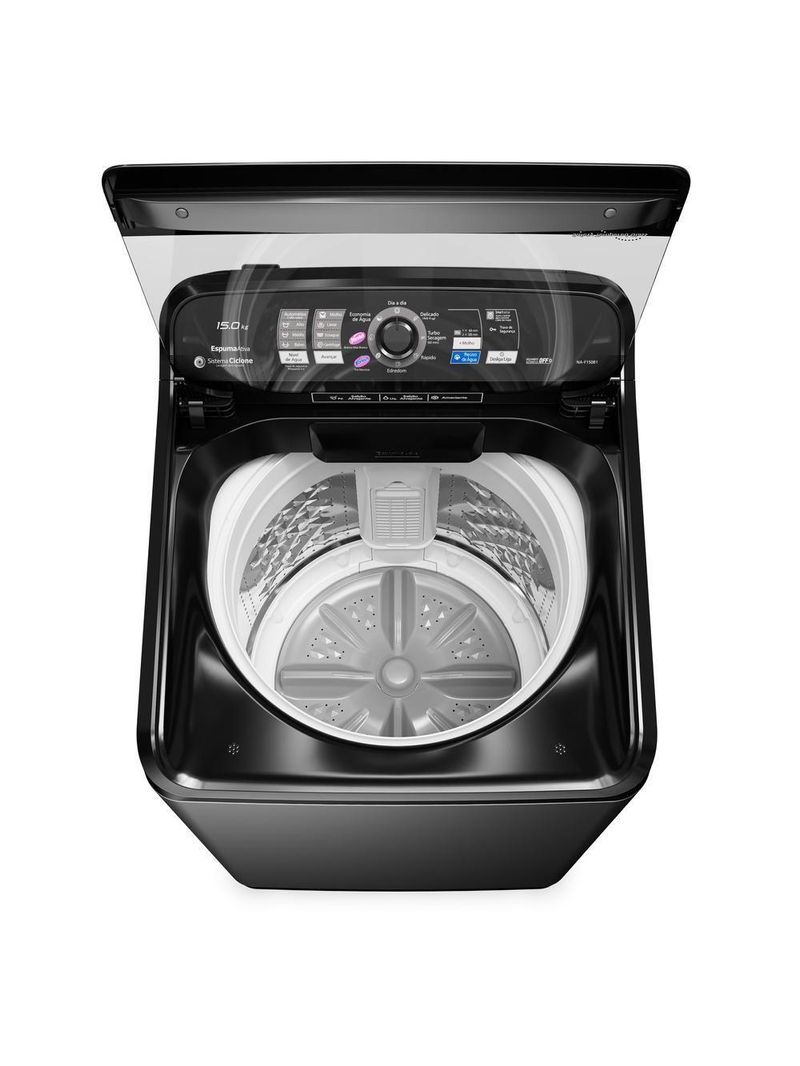 Maquina De Lavar Panasonic 15kg Sistema Ciclone Titânio NA-F150B1TA 110V