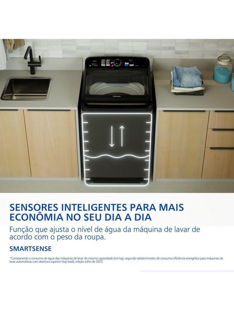 Maquina De Lavar Panasonic 15kg Sistema Ciclone Titânio NA-F150B1TA 110V
