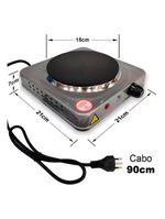 Fogão Cooktop Elétrico Portátil 1 Boca 1000w - Ideal Para Viagens, Camping E Cozinha