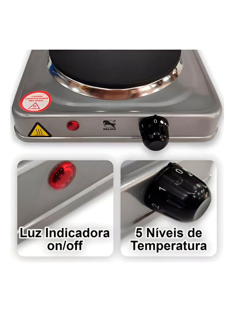 Fogão Cooktop Elétrico Portátil 1 Boca 1000w - Ideal Para Viagens, Camping E Cozinha